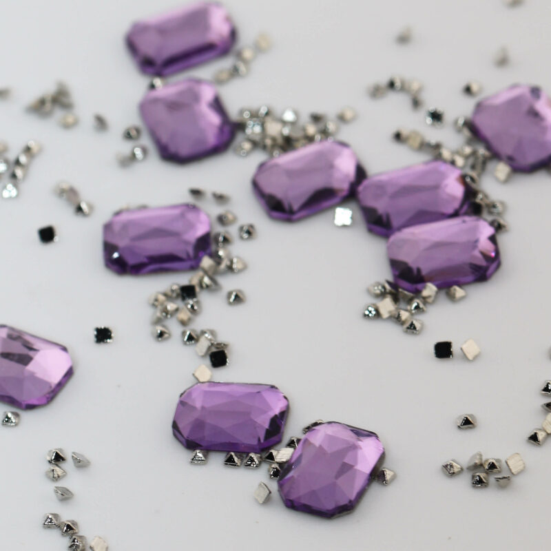 Gemmes Améthyste et Studs Métalliques - My Goth Girlfriend