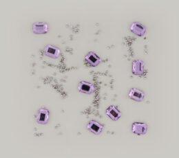 Gemmes Améthyste et Studs Métalliques